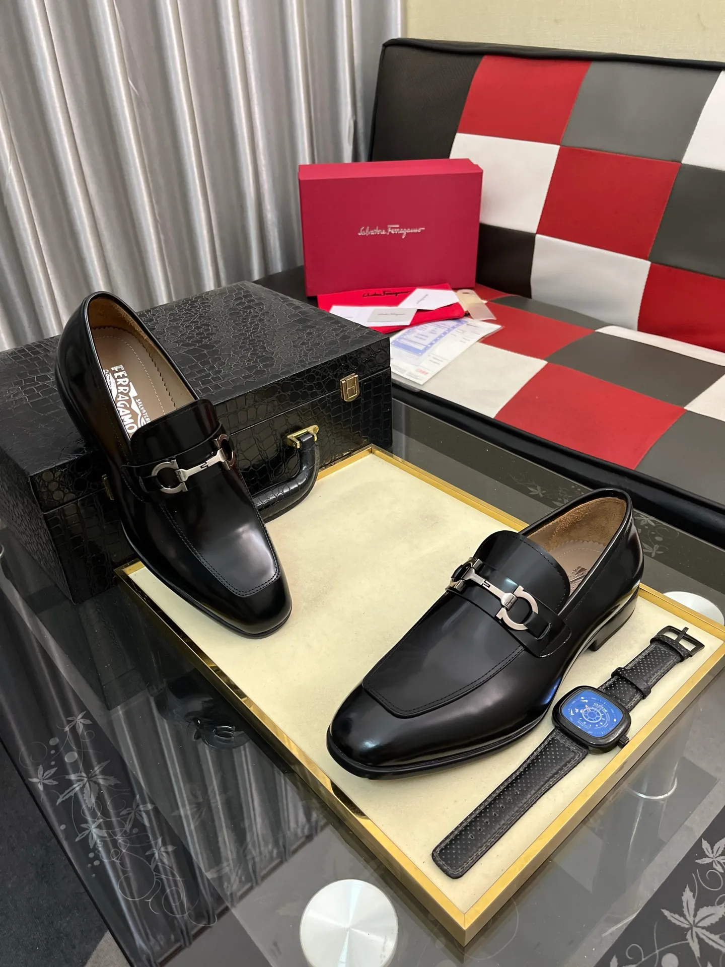 Men's shoes 💰600⌚️⌚️[Salvatore Ferragamo] Ferragamo business leather shoes, 1:1 top purchasing quality, imported selected original calfskin for the uppers, imported original soft water-dyed cowhide for the inner feet, imported original customized Italian handmade lightweight foam outsole, size: 39-44 5️⃣ options available